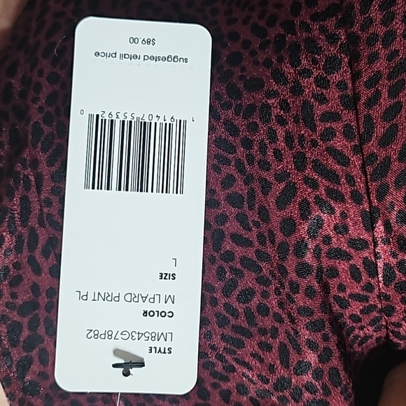 NWT LIVERPOOL WOMEN'S BUTTON UP WOVEN BLOUSE WITH MINI LEOPARD PRINT - Picture 7 of 7